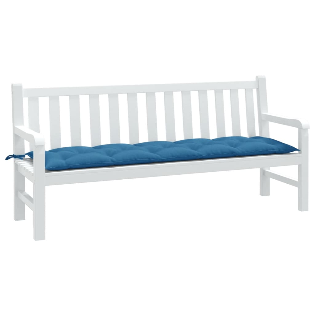 Coussin de banc de jardin bleu mélangé 180x50x7 cm tissu