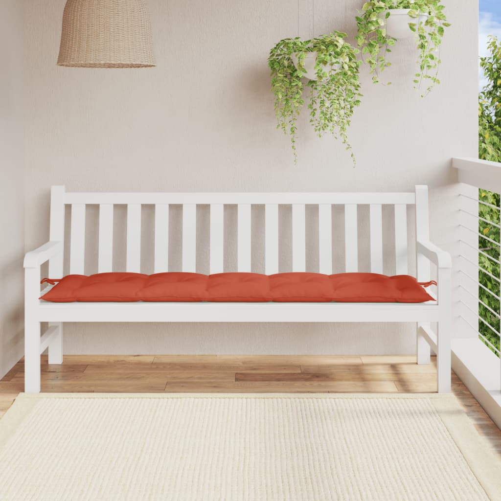 Coussin de banc de jardin rouge mélangé 180x50x7 cm tissu