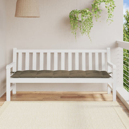 Coussin de banc de jardin taupe mélangé 180x50x7 cm tissu