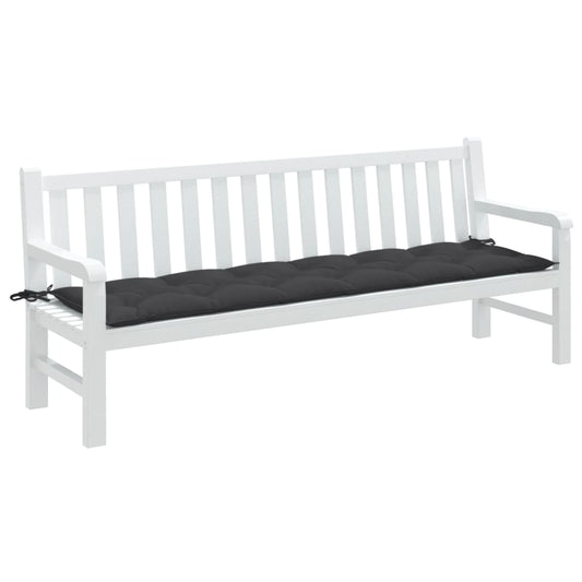 Coussin de banc de jardin anthracite mélangé 200x50x7 cm tissu