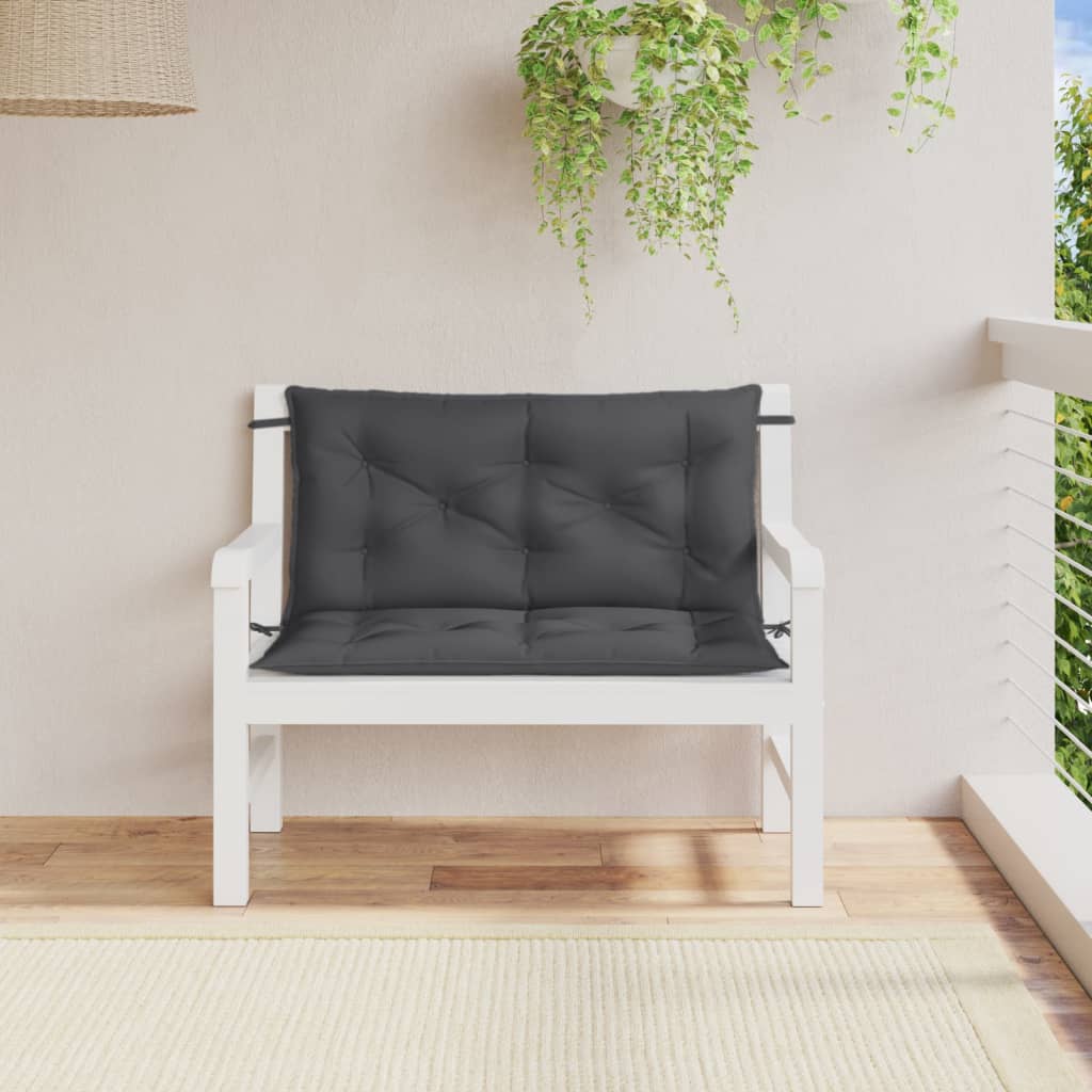 Coussins de banc de jardin lot de 2 anthracite mélangé tissu