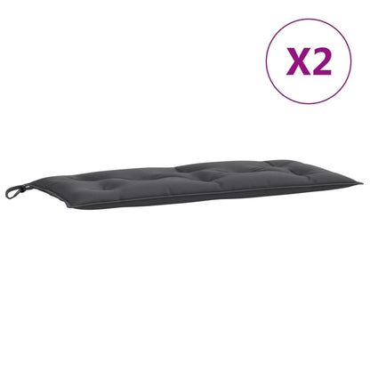 Coussins de banc de jardin lot de 2 anthracite mélangé tissu