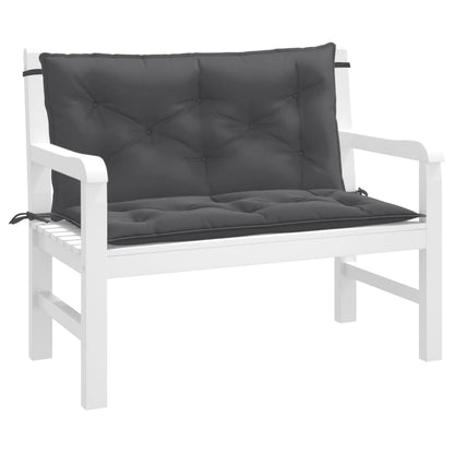 Coussins de banc de jardin lot de 2 anthracite mélangé tissu