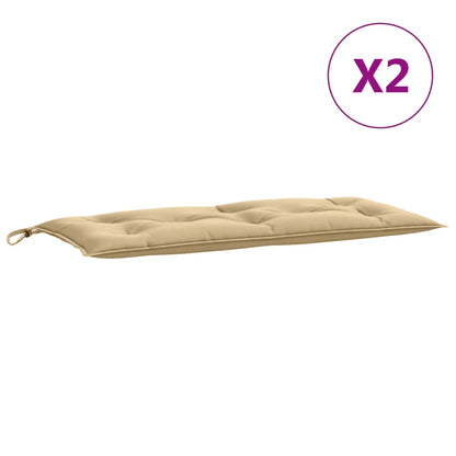 Coussins de banc de jardin lot de 2 beige mélangé tissu