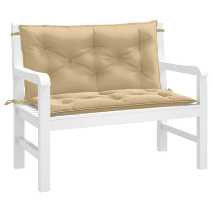 Coussins de banc de jardin lot de 2 beige mélangé tissu