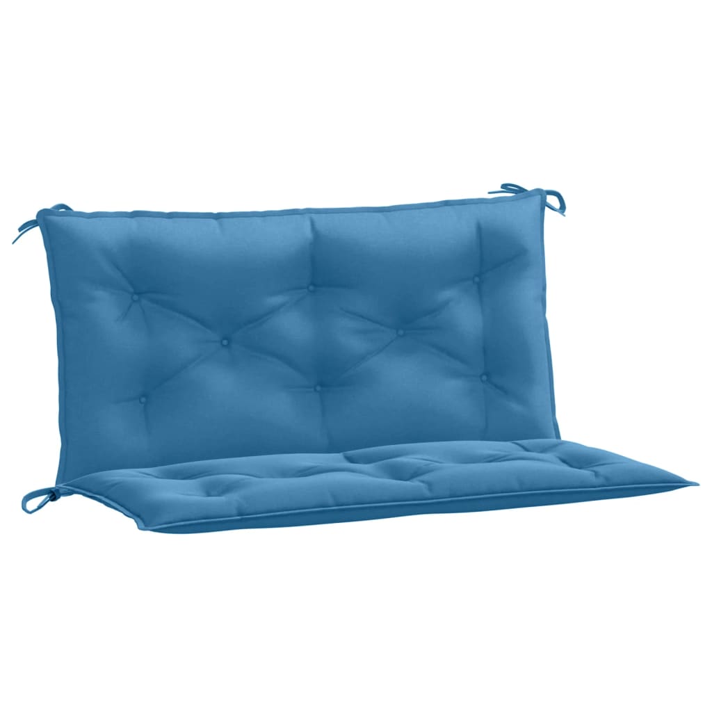 Coussins de banc de jardin lot de 2 bleu mélangé tissu