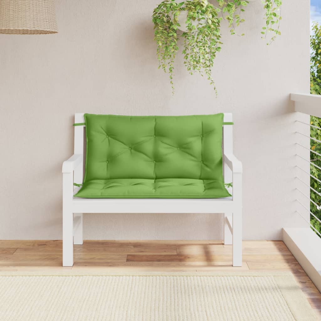 Coussins de banc de jardin lot de 2 vert mélangé tissu