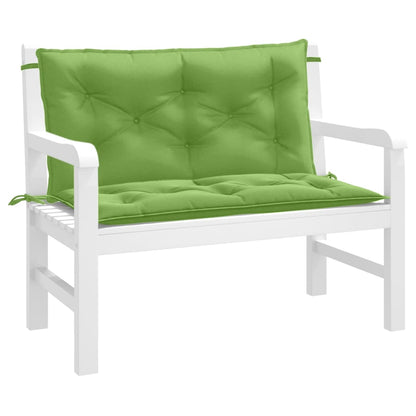 Coussins de banc de jardin lot de 2 vert mélangé tissu