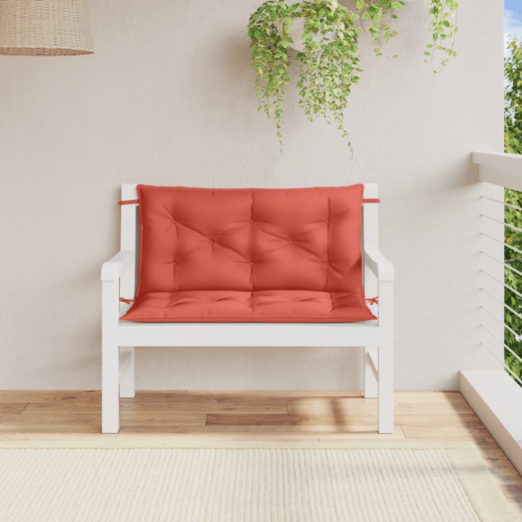 Coussins de banc de jardin lot de 2 rouge mélangé tissu