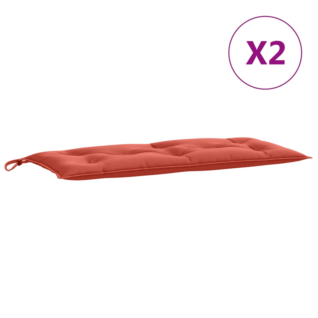 Coussins de banc de jardin lot de 2 rouge mélangé tissu