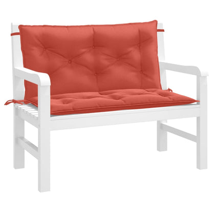 Coussins de banc de jardin lot de 2 rouge mélangé tissu