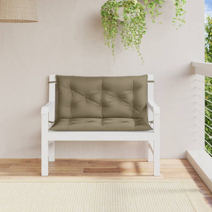 Coussins de banc de jardin lot de 2 taupe mélangé tissu