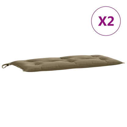 Coussins de banc de jardin lot de 2 taupe mélangé tissu