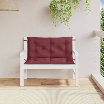 Coussins de banc de jardin lot de 2 rouge bordeaux mélangé