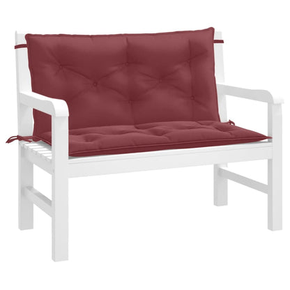 Coussins de banc de jardin lot de 2 rouge bordeaux mélangé