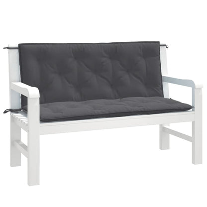 Coussins de banc de jardin lot de 2 anthracite mélangé tissu