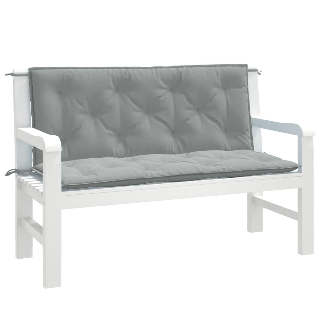 Coussins de banc de jardin lot de 2 gris clair mélangé tissu