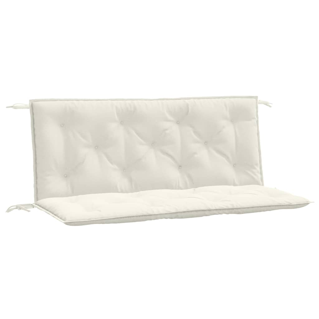 Coussins de banc de jardin lot de 2 crème mélangé tissu