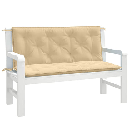 Coussins de banc de jardin lot de 2 beige mélangé tissu