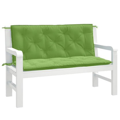 Coussins de banc de jardin lot de 2 vert mélangé tissu