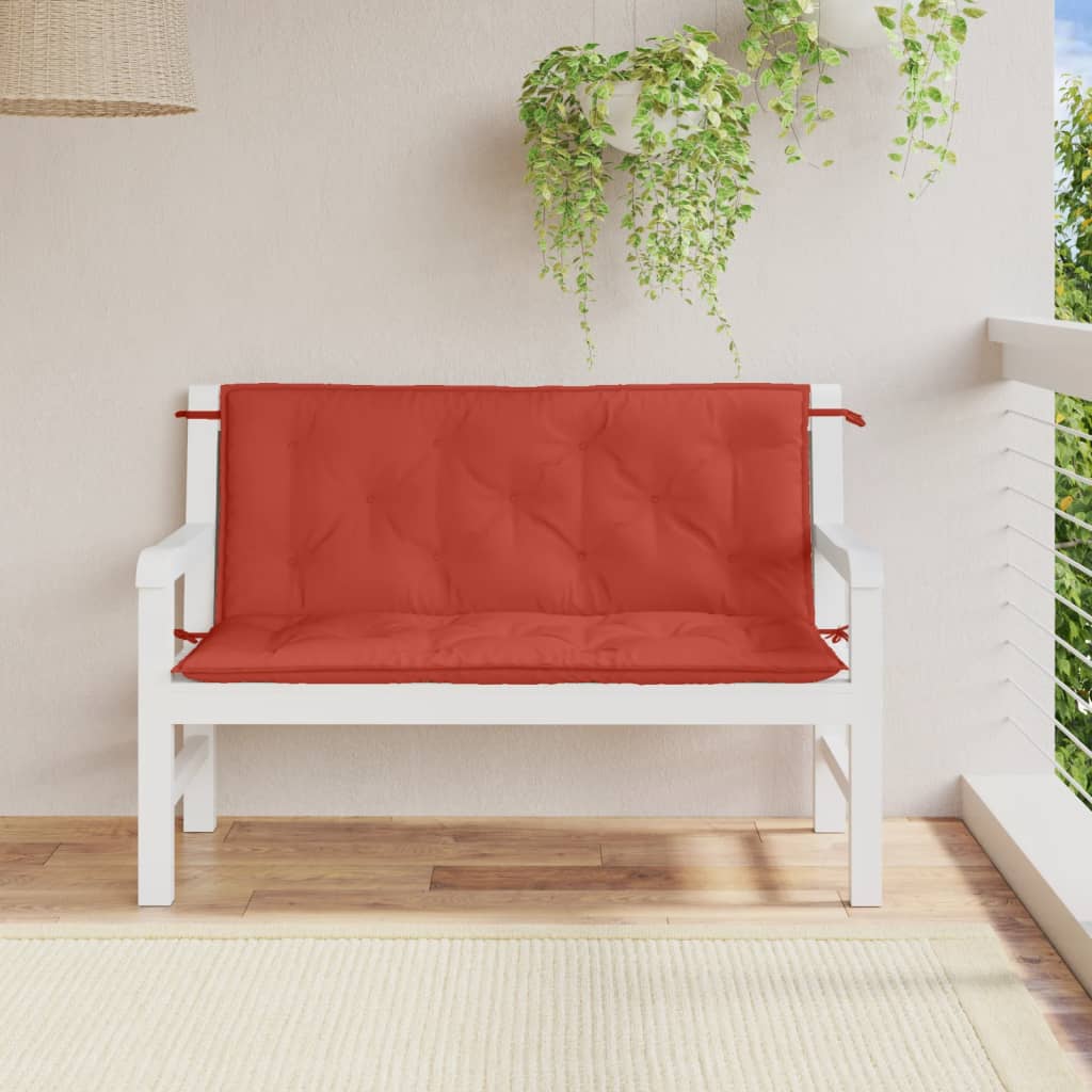 Coussins de banc de jardin lot de 2 rouge mélangé tissu