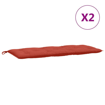 Coussins de banc de jardin lot de 2 rouge mélangé tissu