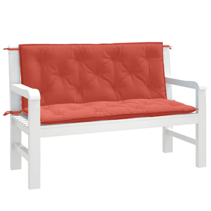 Coussins de banc de jardin lot de 2 rouge mélangé tissu