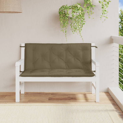 Coussins de banc de jardin lot de 2 taupe mélangé tissu