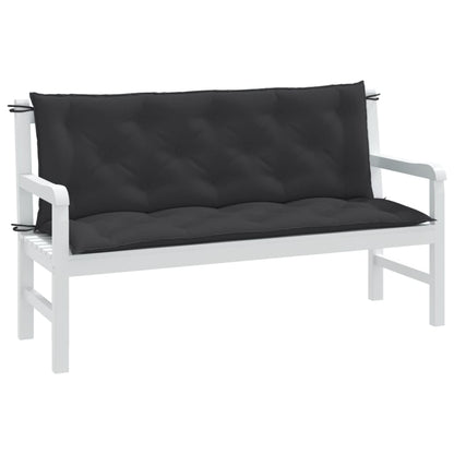 Coussins de banc de jardin lot de 2 anthracite mélangé tissu