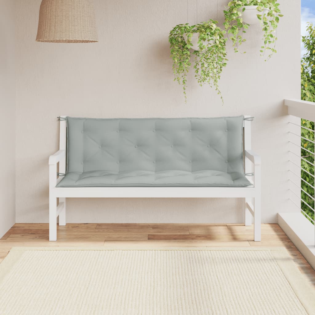 Coussins de banc de jardin lot de 2 gris clair mélangé tissu