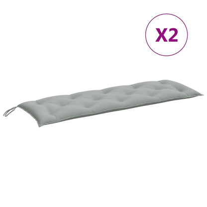 Coussins de banc de jardin lot de 2 gris clair mélangé tissu