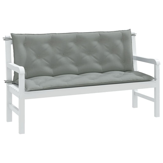 Coussins de banc de jardin lot de 2 gris clair mélangé tissu