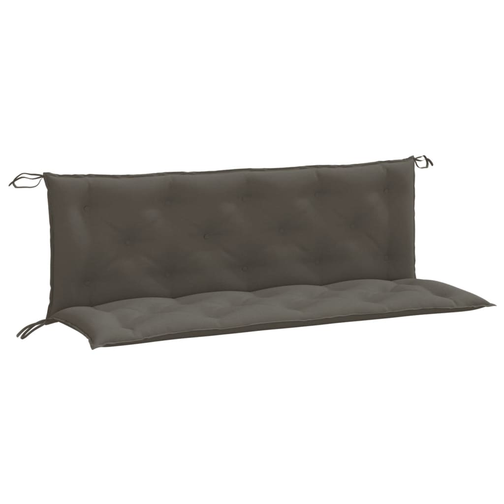 Coussins de banc de jardin lot de 2 gris foncé mélangé tissu