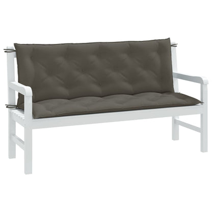 Coussins de banc de jardin lot de 2 gris foncé mélangé tissu