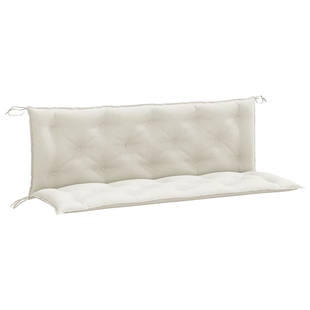 Coussins de banc de jardin lot de 2 crème mélangé tissu