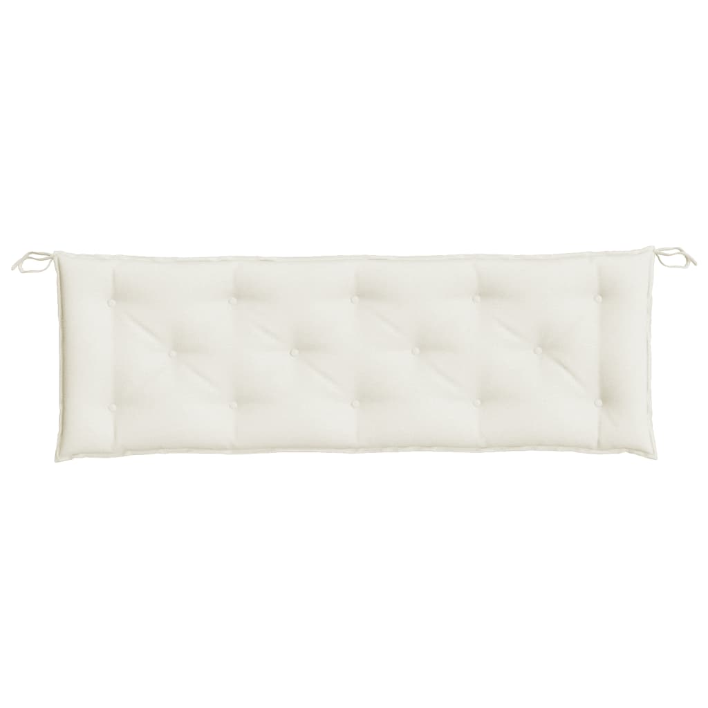 Coussins de banc de jardin lot de 2 crème mélangé tissu