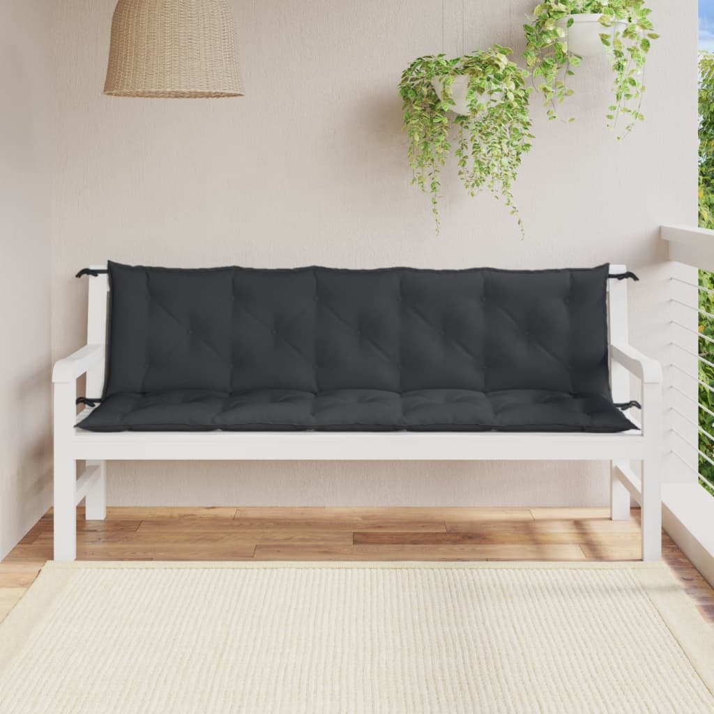 Coussins de banc de jardin lot de 2 anthracite mélangé tissu