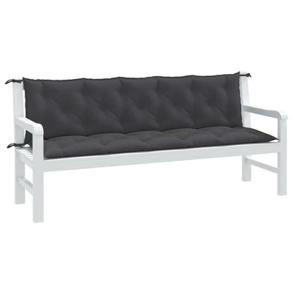 Coussins de banc de jardin lot de 2 anthracite mélangé tissu