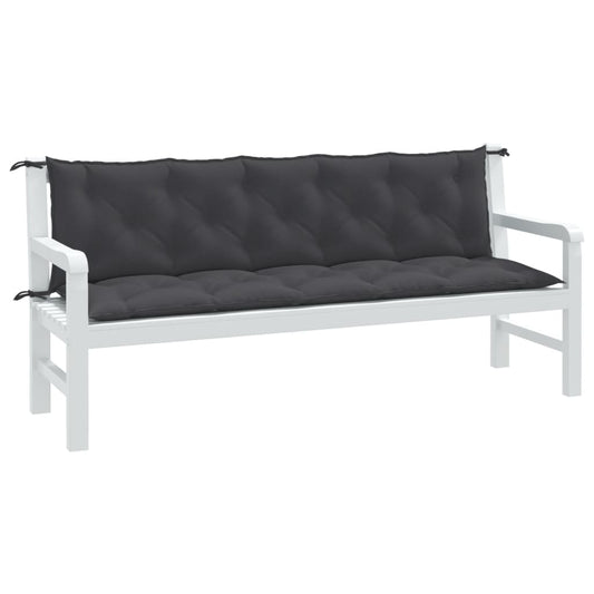 Coussins de banc de jardin lot de 2 anthracite mélangé tissu