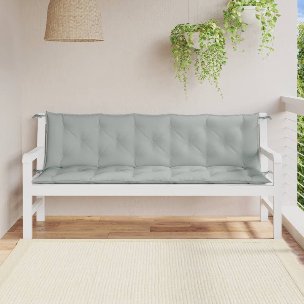 Coussins de banc de jardin lot de 2 gris clair mélangé tissu