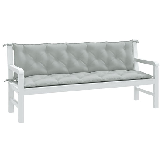 Coussins de banc de jardin lot de 2 gris clair mélangé tissu