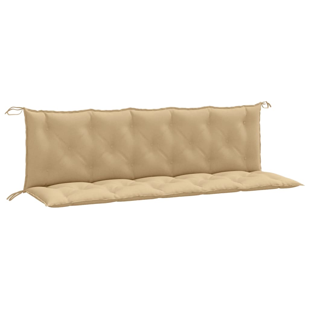 Coussins de banc de jardin lot de 2 beige mélangé tissu