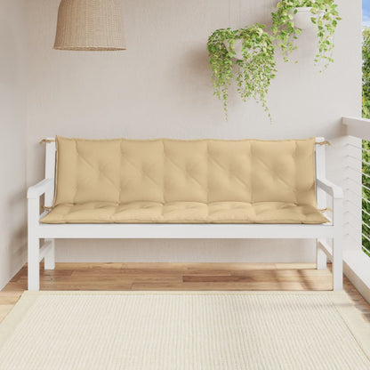 Coussins de banc de jardin lot de 2 beige mélangé tissu