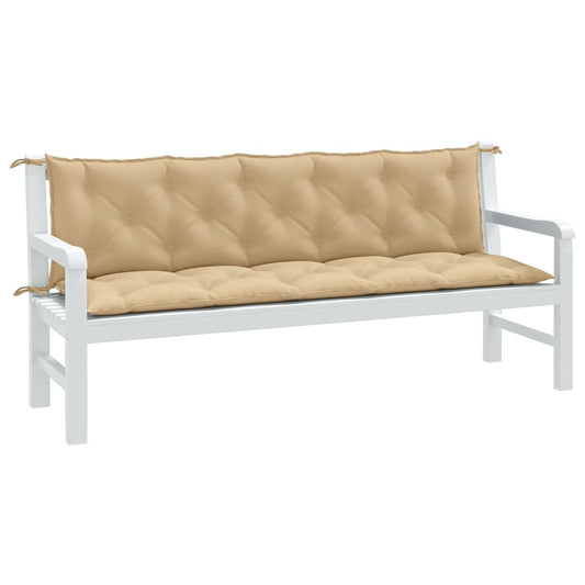 Coussins de banc de jardin lot de 2 beige mélangé tissu