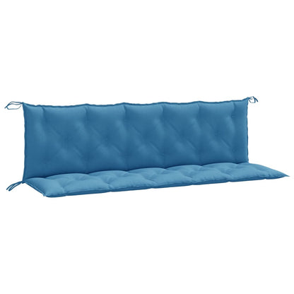 Coussins de banc de jardin lot de 2 bleu mélangé tissu