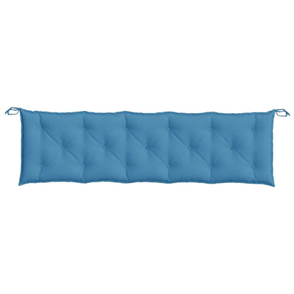 Coussins de banc de jardin lot de 2 bleu mélangé tissu