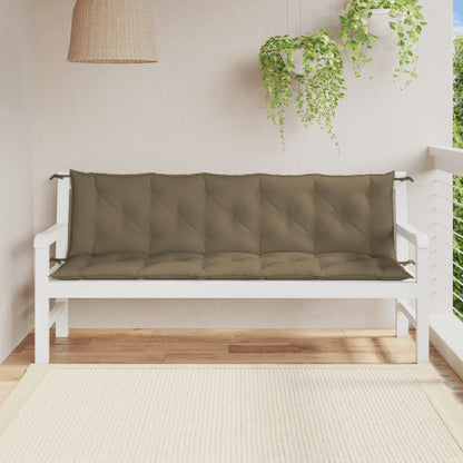 Coussins de banc de jardin lot de 2 taupe mélangé tissu