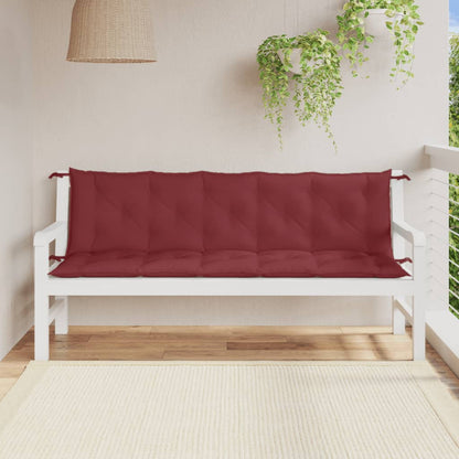 Coussins de banc de jardin lot de 2 rouge bordeaux mélangé