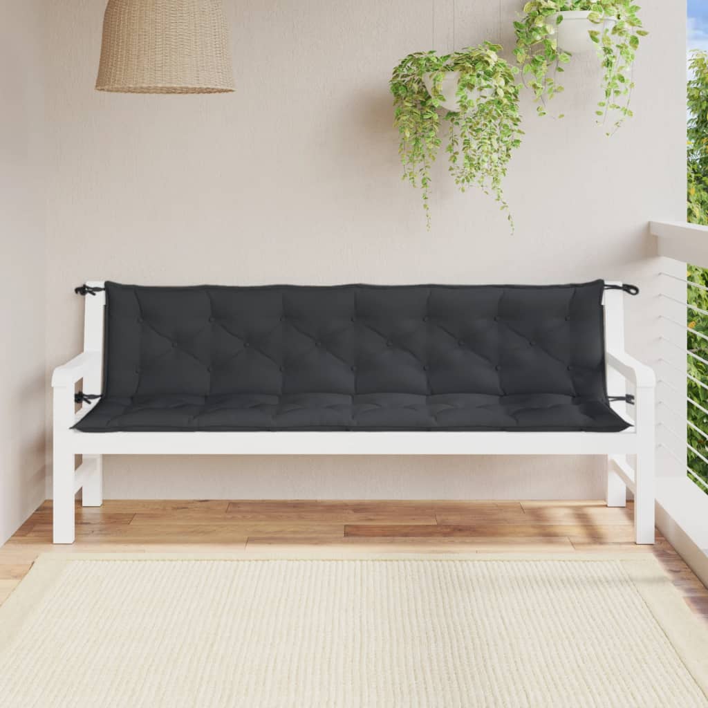 Coussins de banc de jardin lot de 2 anthracite mélangé tissu