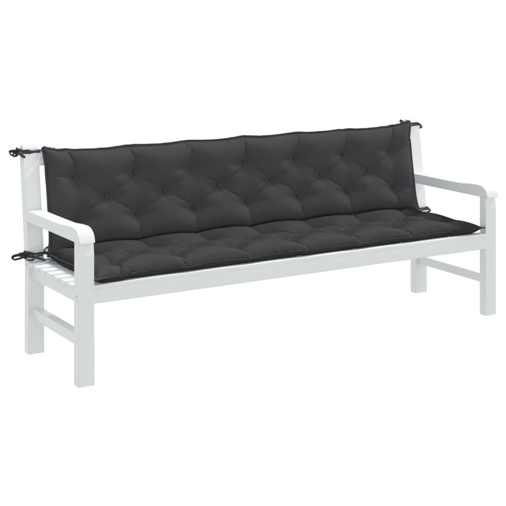 Coussins de banc de jardin lot de 2 anthracite mélangé tissu